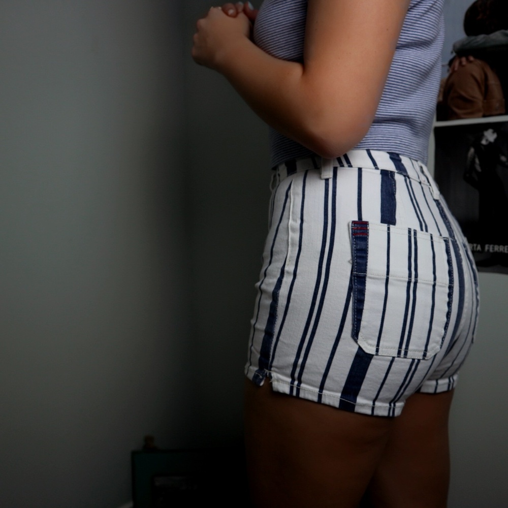 BDG High Rise Striped Denim Short
